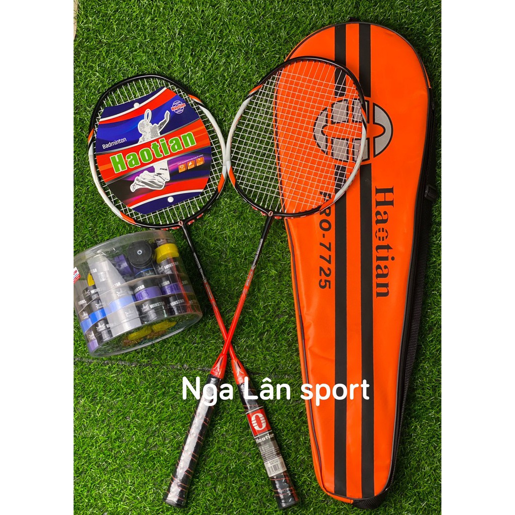 Cặp 2 vợt cầu lông Haotian giá rẻ tặng 1 cuốn cán siêu đẹp và nhẹ