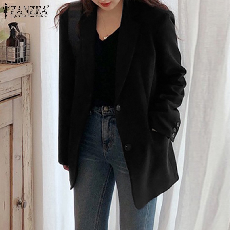 Áo Blazer ZANZEA thiết kế cổ bẻ và hàng nút cài thời trang công sở cho nữ