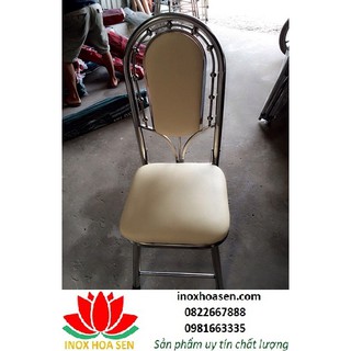 Ghế inox lưng dựa nệm