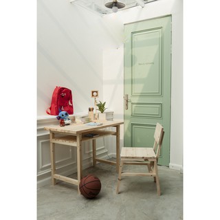 Bàn làm việc chân gỗ có ngăn bàn, Bàn học cho trẻ nhỏ [Giá sốc]