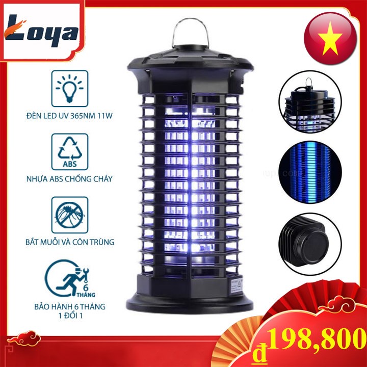 Đèn Bắt Muỗi Công Nghiệp Đèn Không Độc Hại LED 11W Công Suất Cao Ánh Sáng Tím 365 Nano Wave Thu Hút Côn Trùng