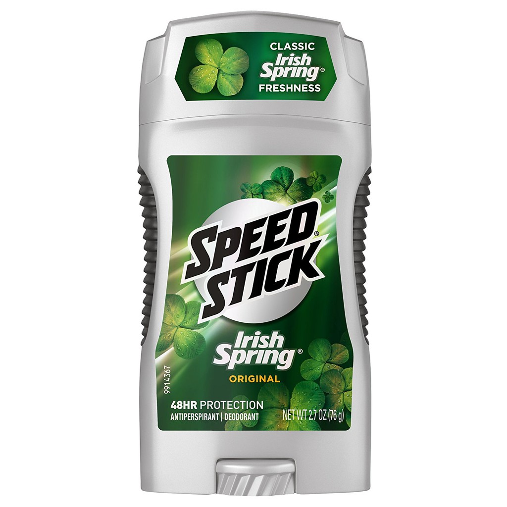 LĂN SÁP KHỬ MÙI NAM không bết Speed Stick Antiperspirant and Deodorant Irish Spring Original 76g (Mỹ)