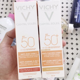 Kem Chống Nắng Vichy Capital Soleil SPF 50 Anti-Dark Spot 3-in-1 50ml