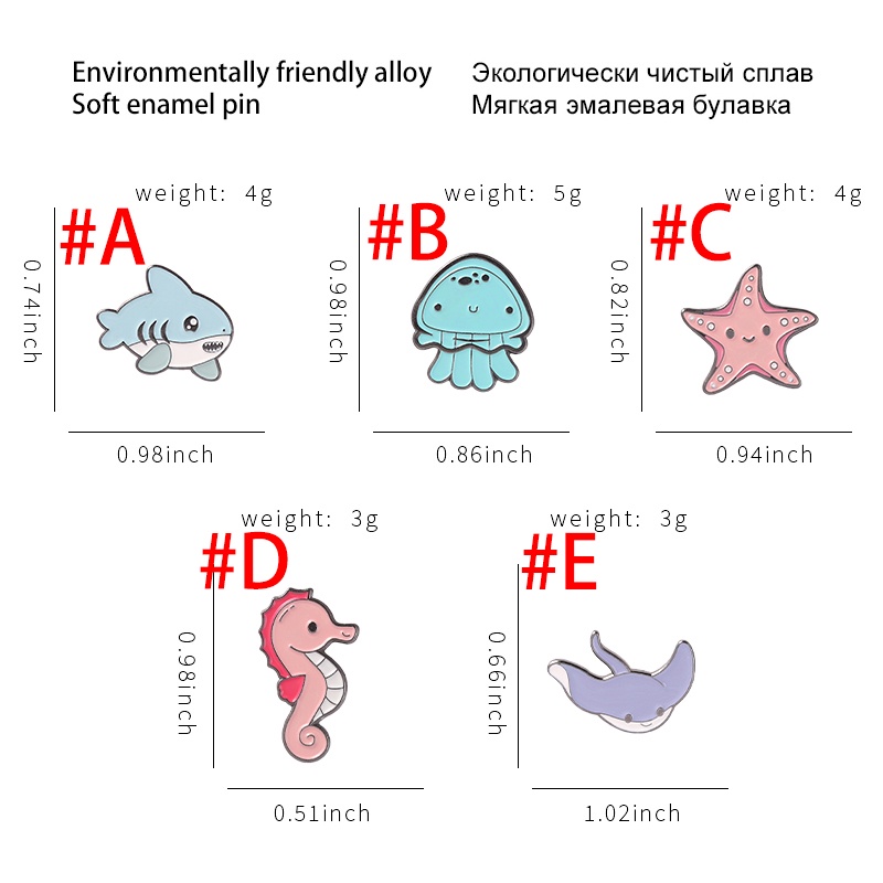 Ghim Cài Áo Hình Cá Mập Đại Dương Dễ Thương