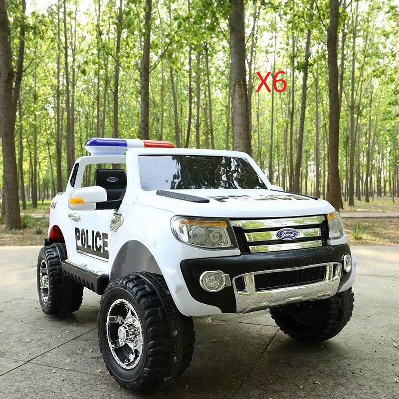 Ô tô điện bán tải cảnh sát kiểu dáng Ford Ranger 150-X6 ghế da,4 động cơ,có còi hú