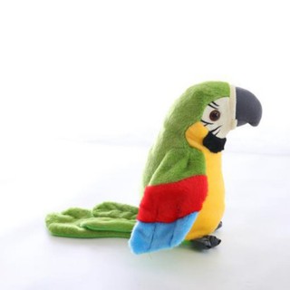 Plush Parrot Toy Stuffed Bird Doll Record Repeat Speaking
