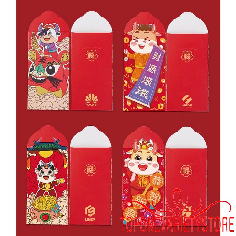 6 Bao Lì Xì Màu Đỏ Mừng Năm Mới 2021 Phong Cách Trung Hoa
