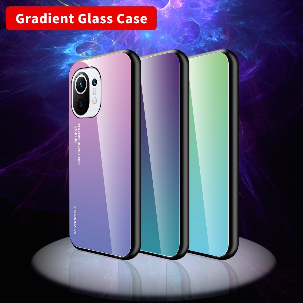 Ốp điện thoại màu gradient cho Xiaomi 11 Lite 11 5G NE Mi 11Lite 11 Ultra Pro Mi 11 Lite 11T Pro 12 12X Mi11 Mi12