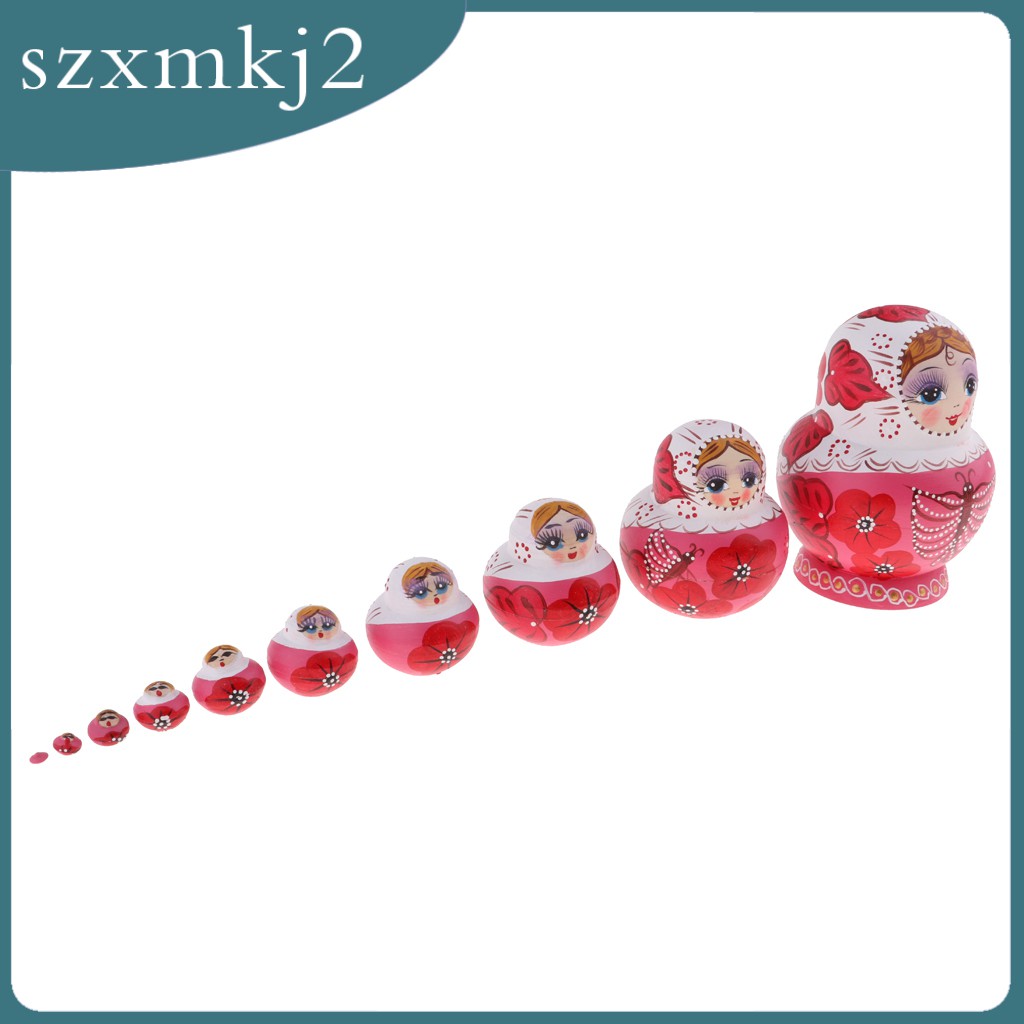 Bộ Búp Bê Nga Matryoshka Matryoshka 10 Món Bằng Gỗ szxmkj2