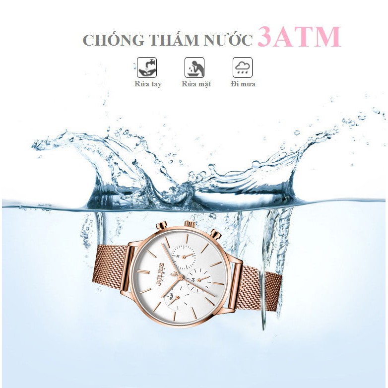 Đồng hồ nữ Julius Star Hàn Quốc JS-005C dây thép (Đồng)
