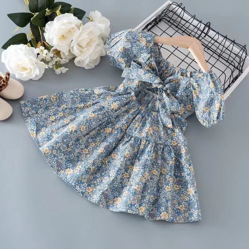 Đầm bông Mùa Hè Công Chúa Nhỏ Phong Cách Phương Tây Mới 2021 Cho Bé Gái