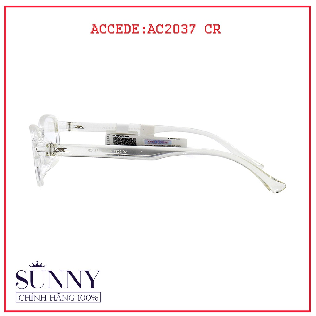 Gọng kính Accede AC2037 CR unisex (nhiều màu) chính hãng, thiết kế dễ đeo bảo vệ mắt