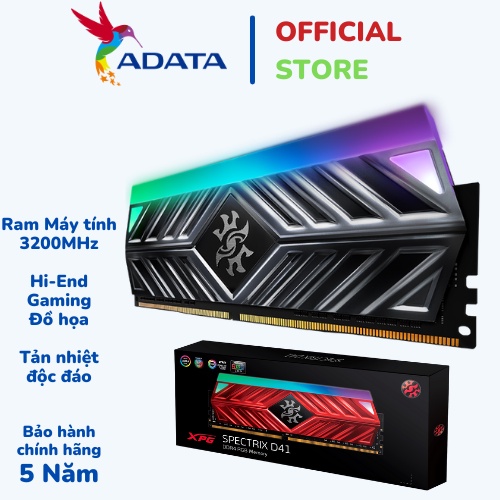 Ram Máy tính DDR4 ADATA XPG GAMMIX D41 RGB (8GB / 16GB) 3200MHz / UDIM | Bảo hành 5 Năm