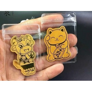 Miếng dán Mèo Thần Tài & Trâu Vàng Mang Tài Lộc Về Nhà để Ví/ điện thoại