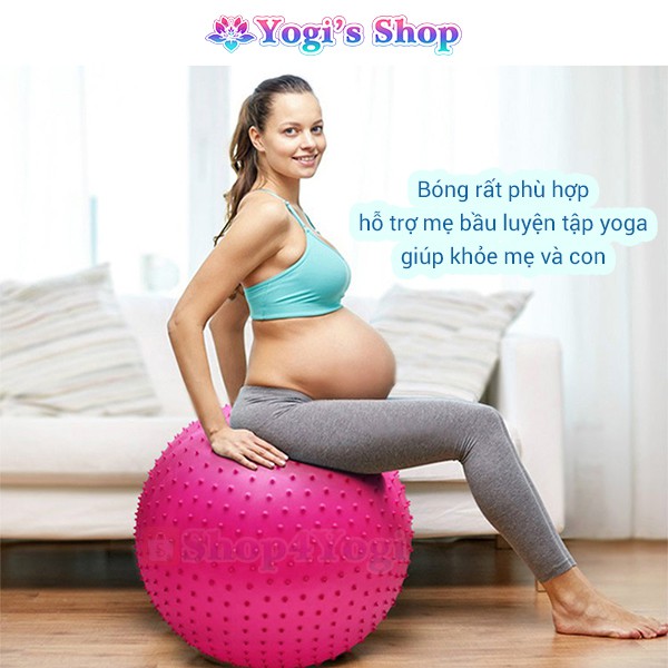 Bóng Yoga GYM Fitness Có Gai Massage, Đường Kính 75cm | Chịu Sức Nặng Đến 150kg, Chống Nổ