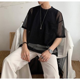 Áo thun nam unisex lưới form rộng (Áo lưới + áo thun tanktop)