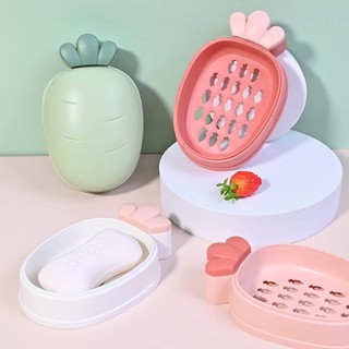 Hộp đựng xà phòng cà rốt, có đáy thoát nước có nắp