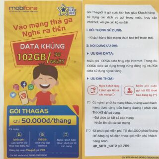 Sim 3G/4G tỷ phút mobi data thả ga