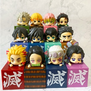 Hộp mô hình nhân vật anime Demon Slayer Kimetsu Rengoku Genten đáng yêu 10cm dành cho trang trí
