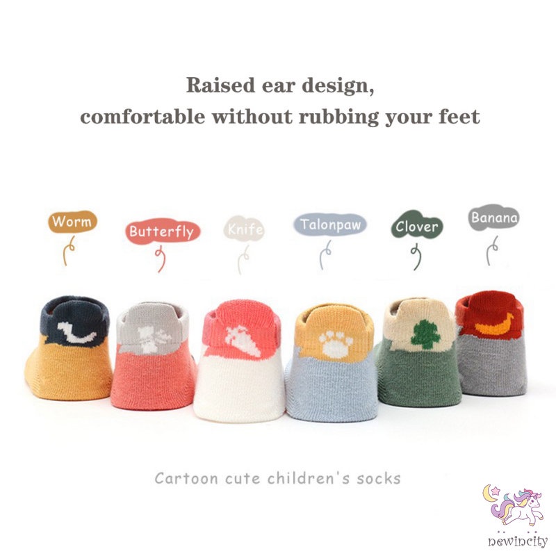 Vớ Chống Trượt Chống Rơi In Họa Tiết Hoạt Hình Phong Cách Hàn Quốc Cho Bé Trai Và Gái