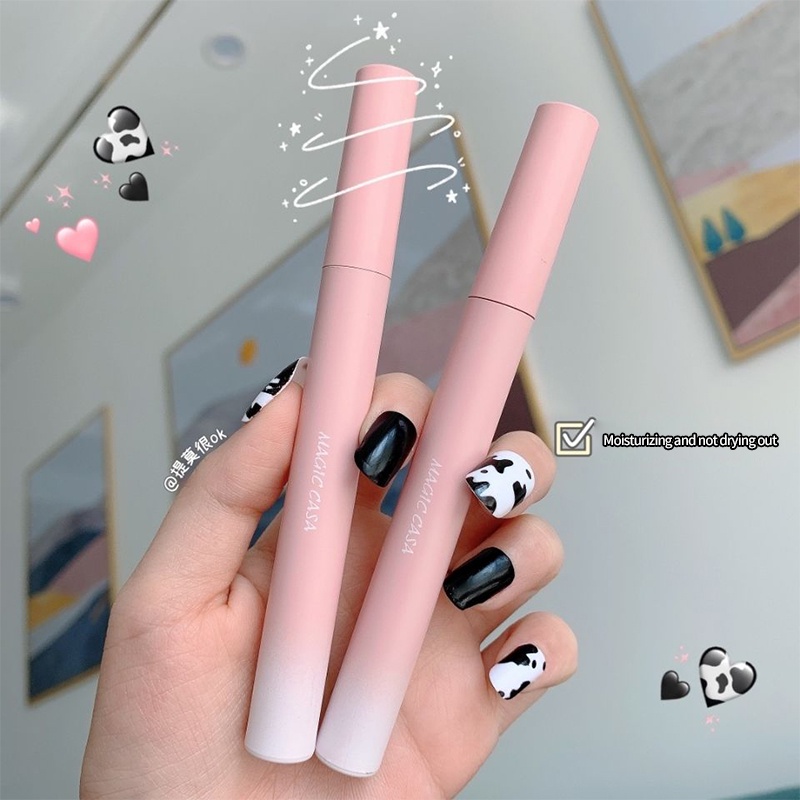 Mờ / Matte (Hàng Mới Về) Son Môi Dạng Lỏng Chống Thấm Nước Lâu Trôi Màu Hồng Đào Đỏ