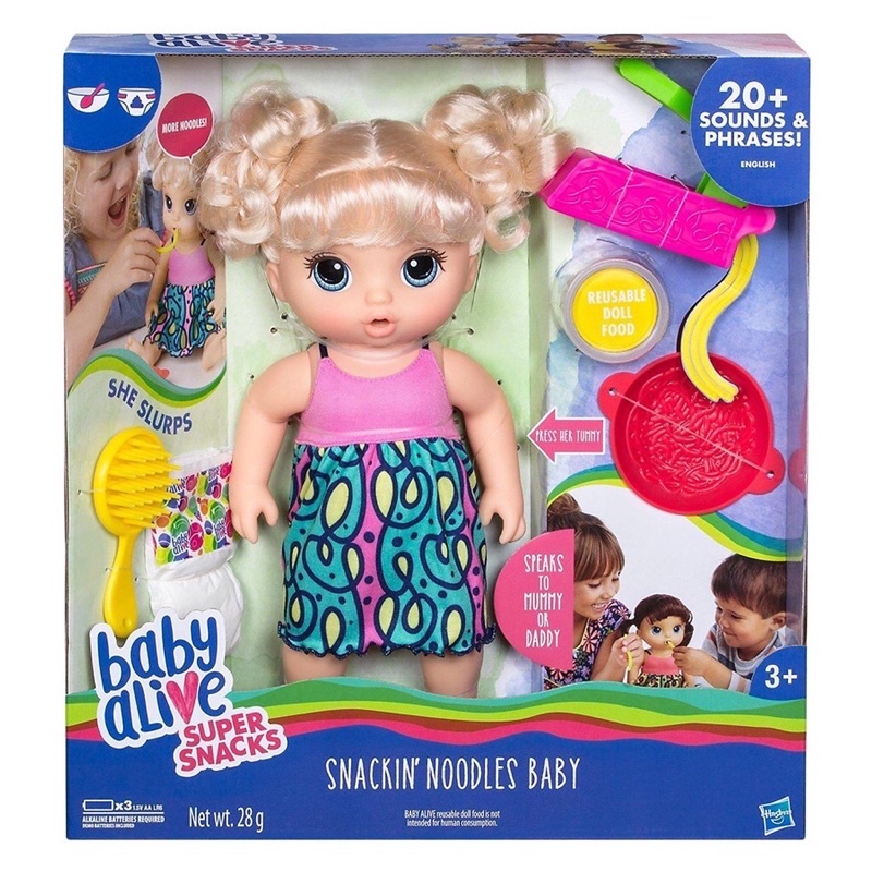 Búp bê Baby Alive thích ăn mì, nói được 20 âm thanh