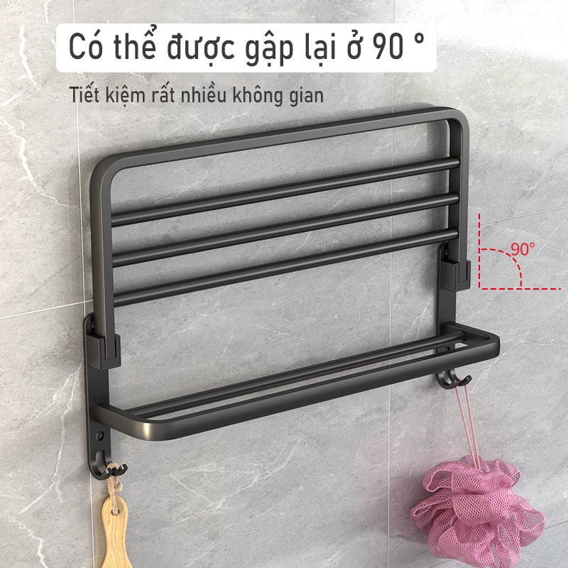 Kệ nhà tắm FORLARD giá để khăn gấp gọn gắn tường không cần khoan cho phòng tắm
