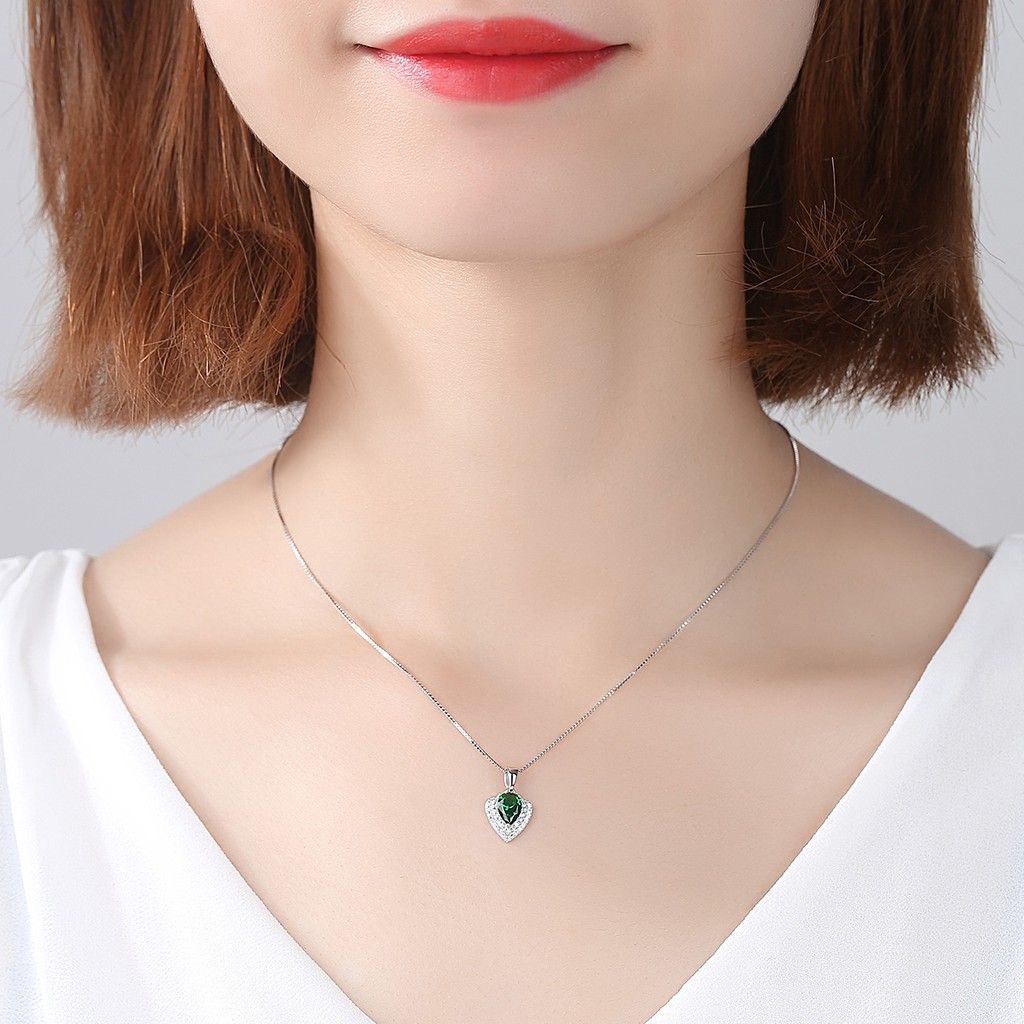 Dây Chuyền Bạc Nữ S925 Hình Trái Tim Đính Đá Cao Cấp DB2388-Bảo Ngọc Jewelry