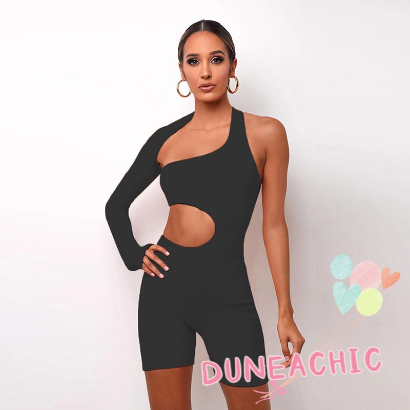 DUNEA Áo liền quần lệch vai thiết kế lệch tà quyến rũ thời trang dành cho nữ