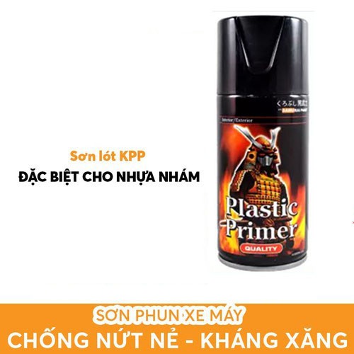 Chai Xịt Sơn Samurai KPP Chính Hãng - Sơn Lót Nhựa Nhám Đen