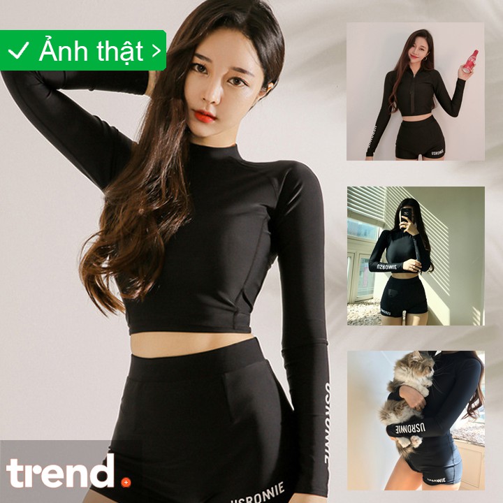 Đồ bơi nữ croptop tay dài usronnie cao cấp CÓ SẴN