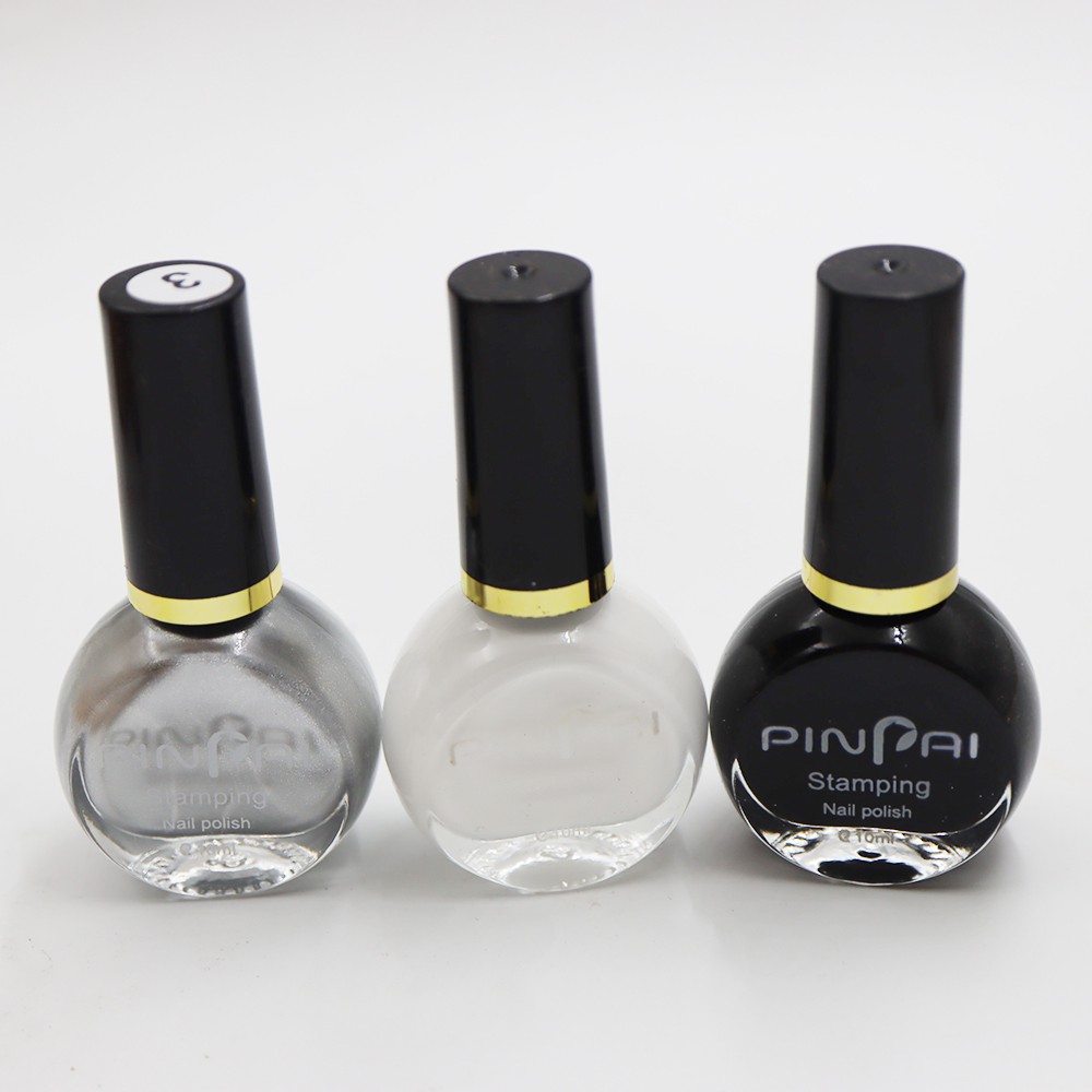 Sơn In Móng Tay Mực In Nail Móng Pinpai Chính Hãng Trắng Đen Vàng Bạc10ml
