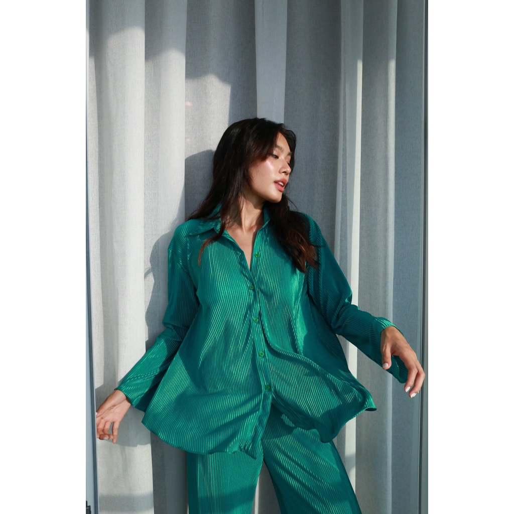 DAPHALE - Áo Sơ Mi Tay Dài Dập Ly Harper