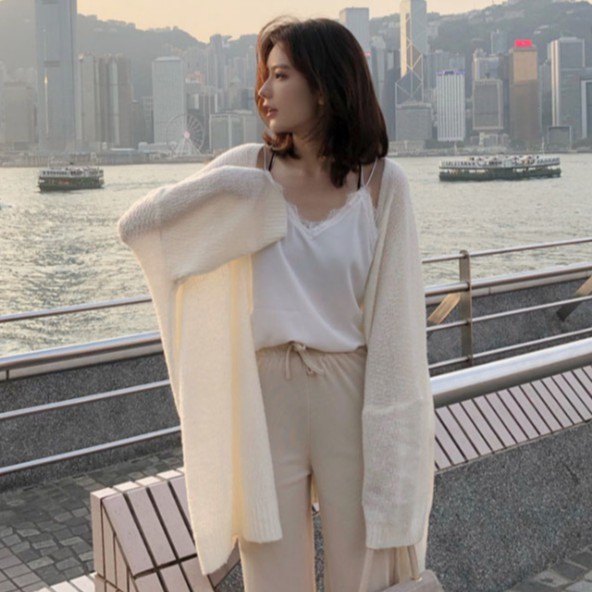 Áo khoác Cadigan len mỏng dệt kim | BigBuy360 - bigbuy360.vn