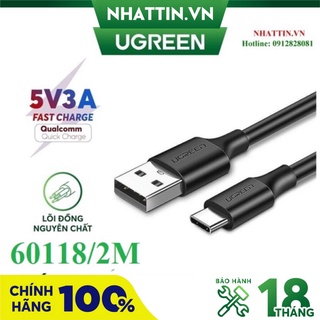 Cáp sạc, dữ liệu usb type-a 2.0 sang usb type-c dài 2m ugreen 60118 - hàng cao cấp