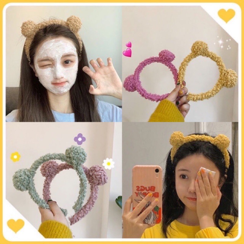 Icybear Headband Băng Đô Tai Gấu Bông Xinh Xắn