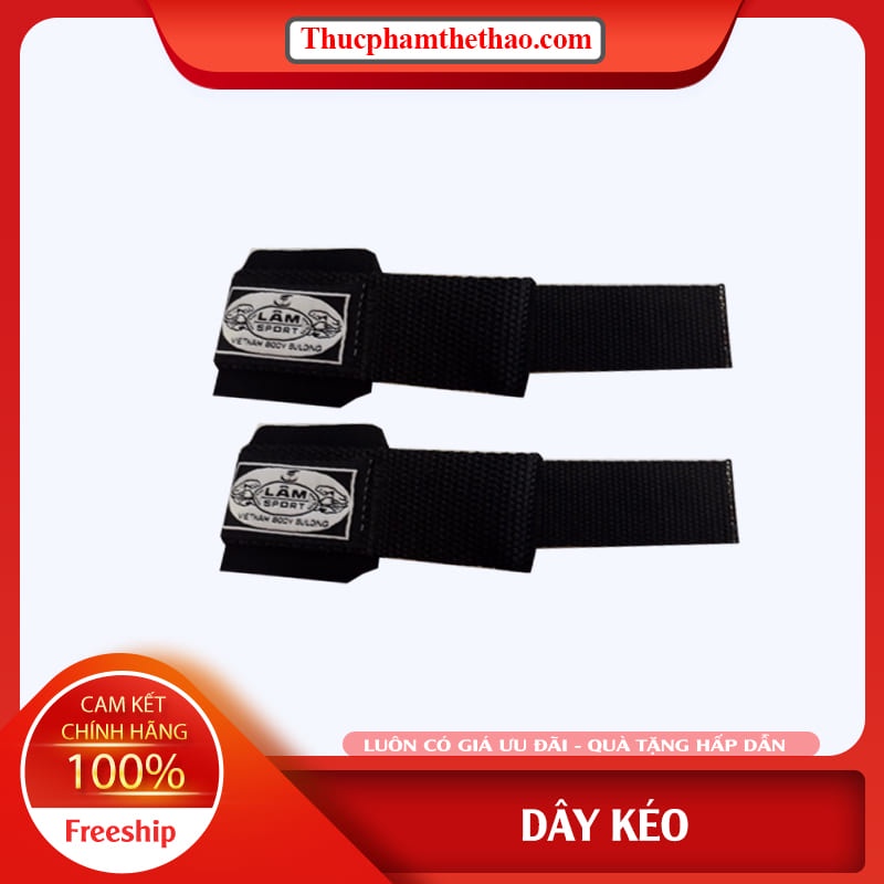 DÂY KÉO LƯNG - Dây Kéo Tập Gym, Thể Hình - Hỗ Trợ Deadlift, Kéo Tạ, Lên Xà  - Thương Hiệu Lâm Sport