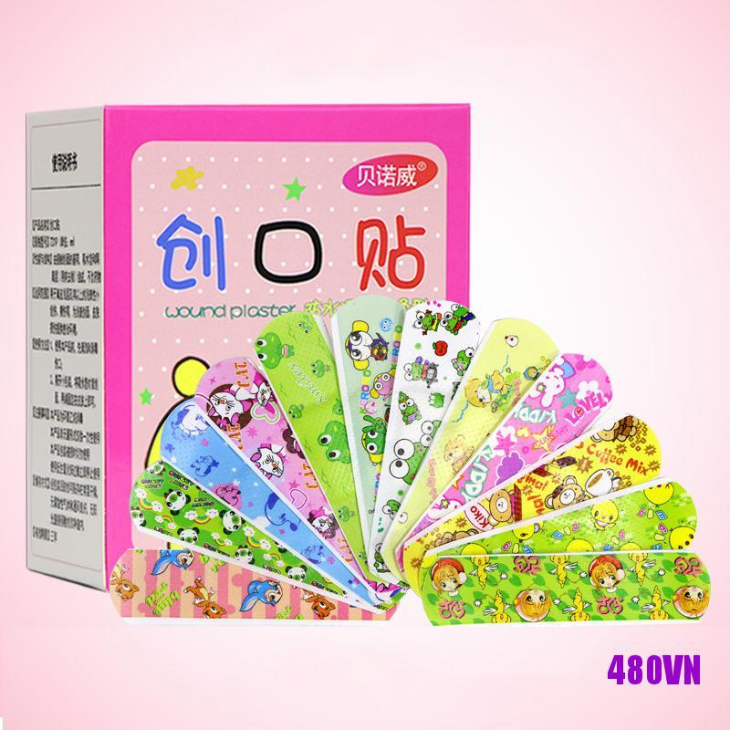 Bộ 120 Miếng Băng Cá Nhân Thoáng Khí Chống Thấm Nước Họa Tiết Hoạt Hình