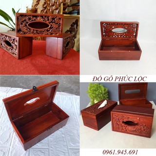 Hộp đựng giấy gỗ Hương đá cao cấp