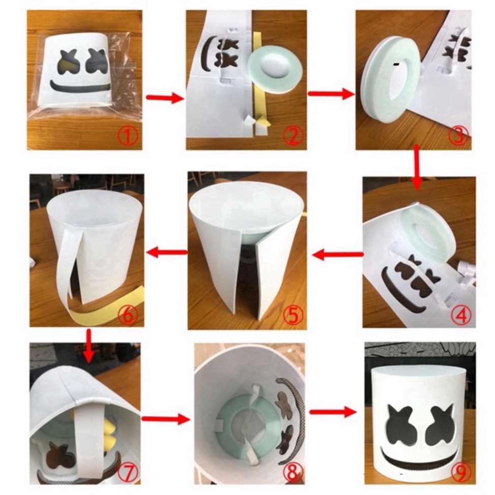 Mặt Nạ Hóa Trang Dj Marshmello Mello Không Có Đèn