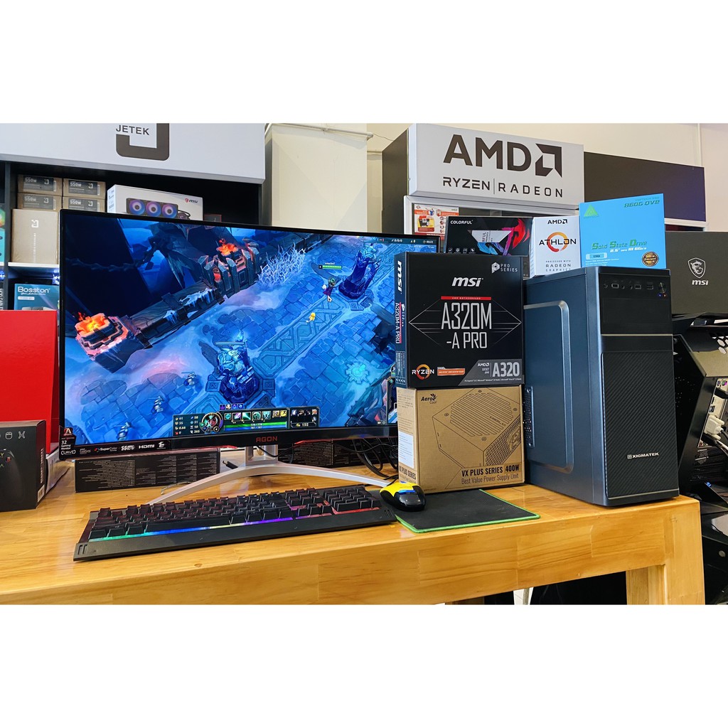 Thùng PC AMD VĂN PHÒNG NEW GIÁ RẺ ( A320 - 3000G - 8G - 120G )