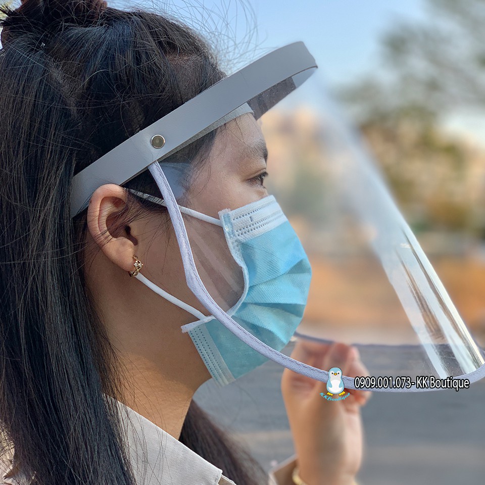 Kính che mặt trong suốt chống dịch bệnh chống giọt bắn chống khói bụi sương mù bảo vệ sức khỏe