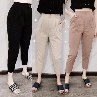 Quần baggy cạp chun sau chất đũi xước dày đẹp