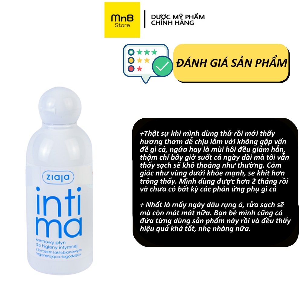 Dung dịch vệ sinh kháng khuẩn dưỡng ẩm Intima Ziaja ba lan 200ml