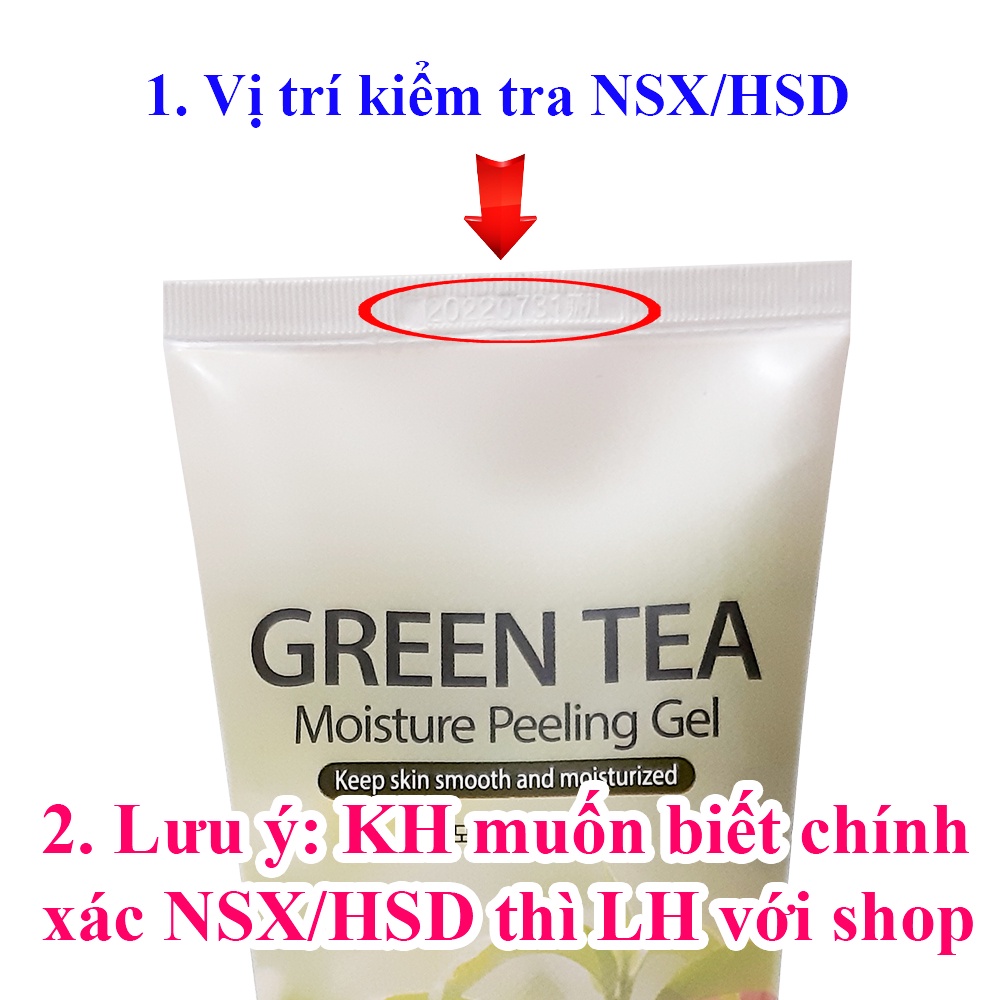 Tẩy tế bào chết 3W Clinic chiết xuất trà xanh làm sạch sâu và chống oxy hóa 180ml Hàn Quốc