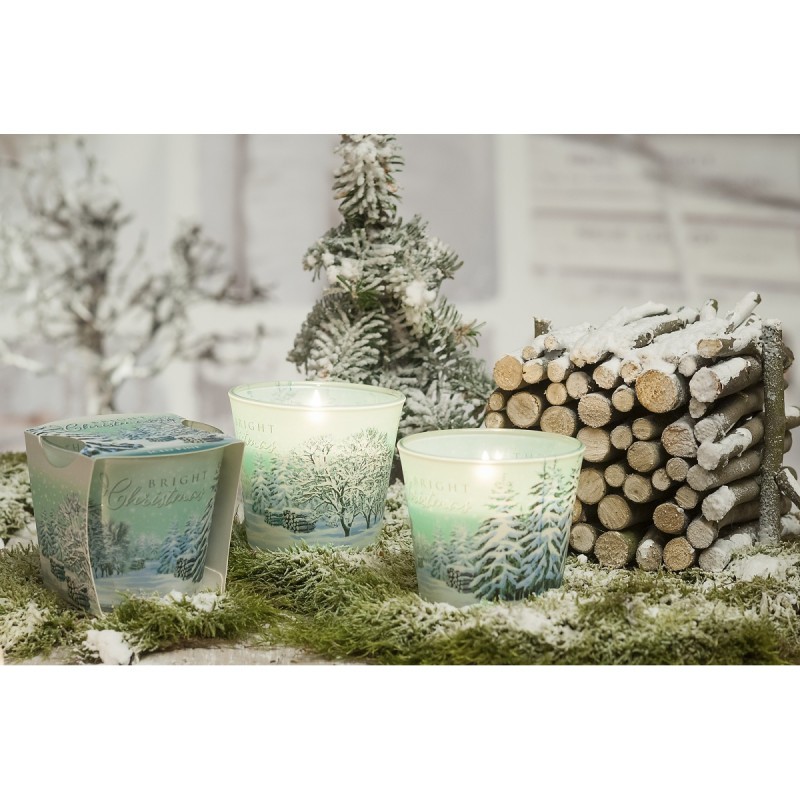 Ly nến thơm Bartek Candles BAT6375 Christmas Bright 115g (Hương tuyết, gỗ thông)