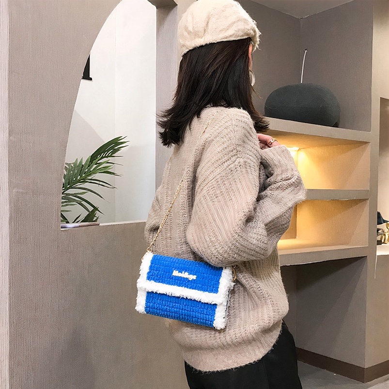 [Có video hướng dẫn] Túi tự đan len phối màu, túi Mei&amp;ge tự đan len xù phong cách Hàn Quốc - Bộ phụ kiện đầy đủ LX104