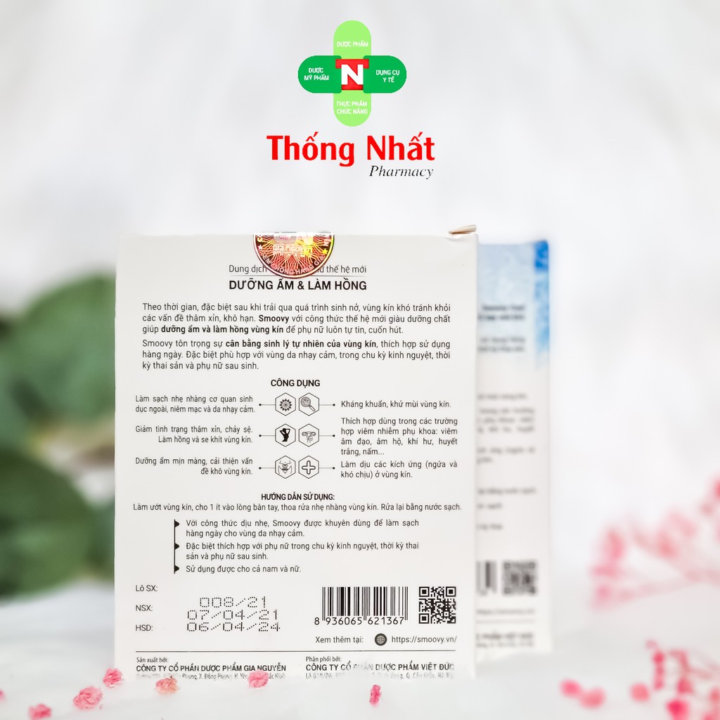 [CHÍNH HÃNG] - DUNG DỊCH VỆ SINH PHỤ NỮ THẾ HỆ MỚI SMOOVY DƯỠNG ẨM VÀ LÀM HỒNG (150ML)