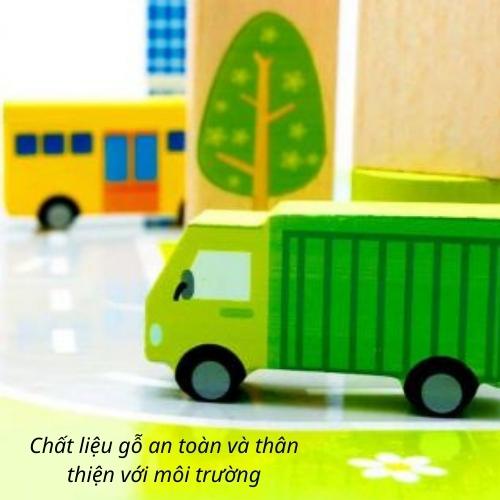 [Sale sốc] Đồ chơi xếp hình thành phố bằng gỗ cho bé gái, trai, trẻ em thông minh lắp ráp ghép phát triển trí tuệ