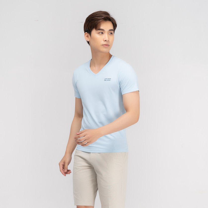 Áo phông nam Yody cổ tim chất liệu thun cotton mềm mịn, tham hút mồ hôi tốt PPM3997 | BigBuy360 - bigbuy360.vn